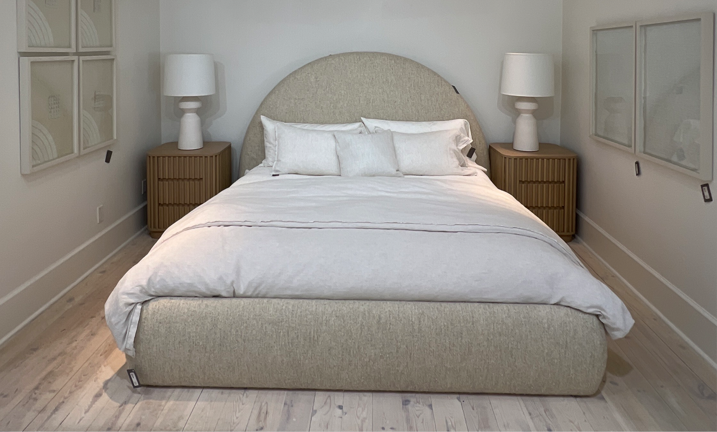 Christopher Bed No Legs Demi Bed Berber Natural