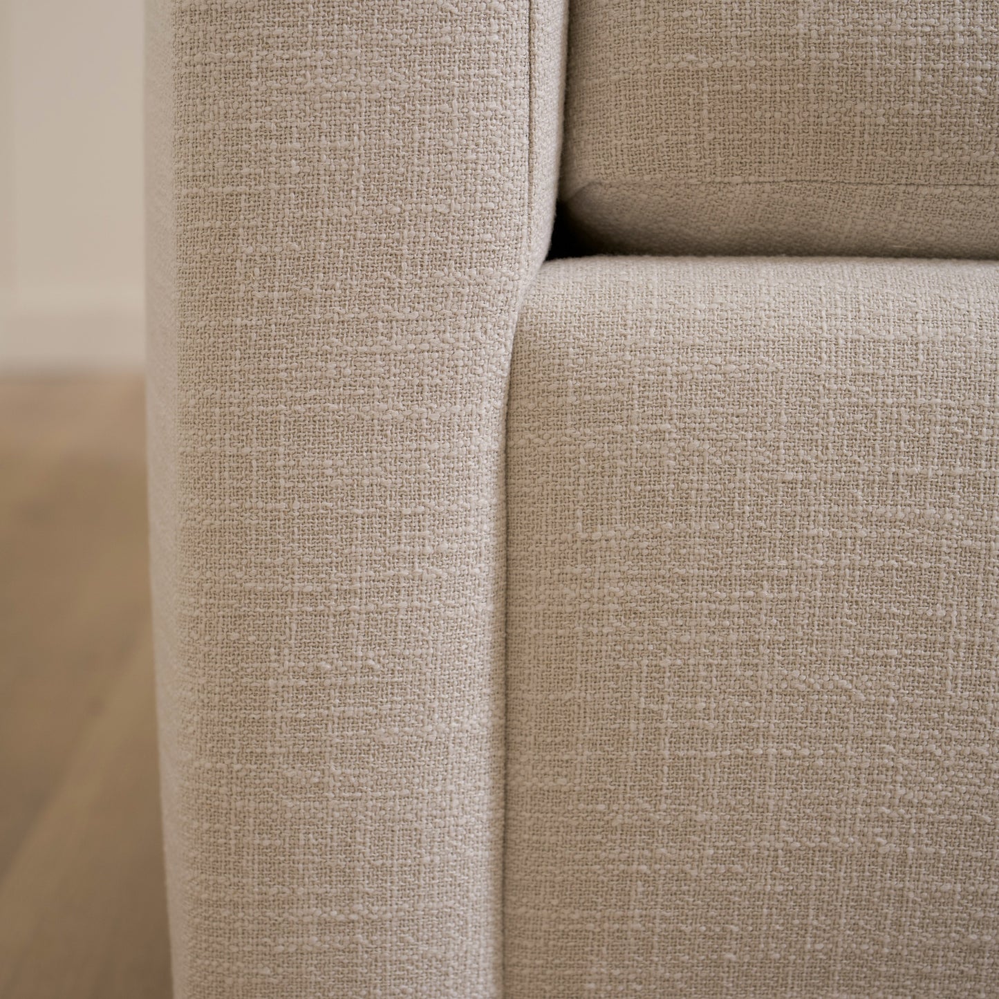 As Shown: 35"L x 39"D x 33"H | Style: Upholstered | Fabric: Banyon Oatmeal | Base: Swivel | Finish: N/A