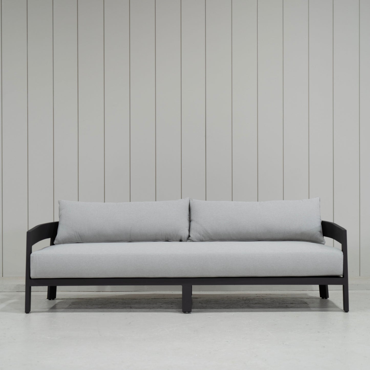 As Shown: in Vena Grey fabric.
