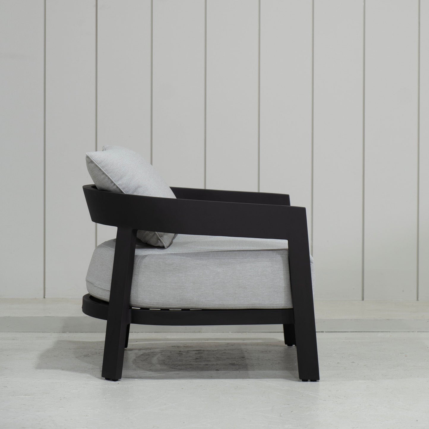 As Shown: in Vena Grey fabric.