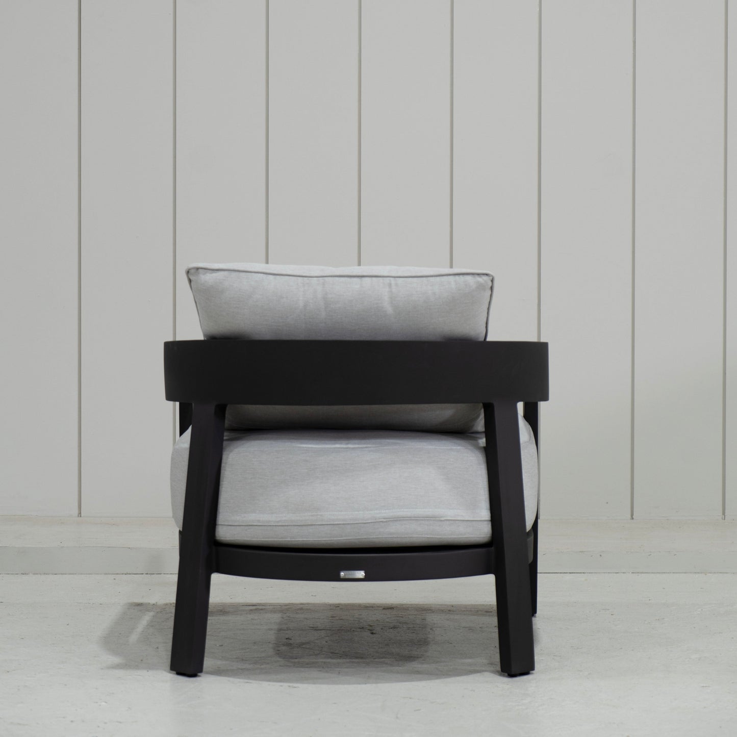 As Shown: in Vena Grey fabric.