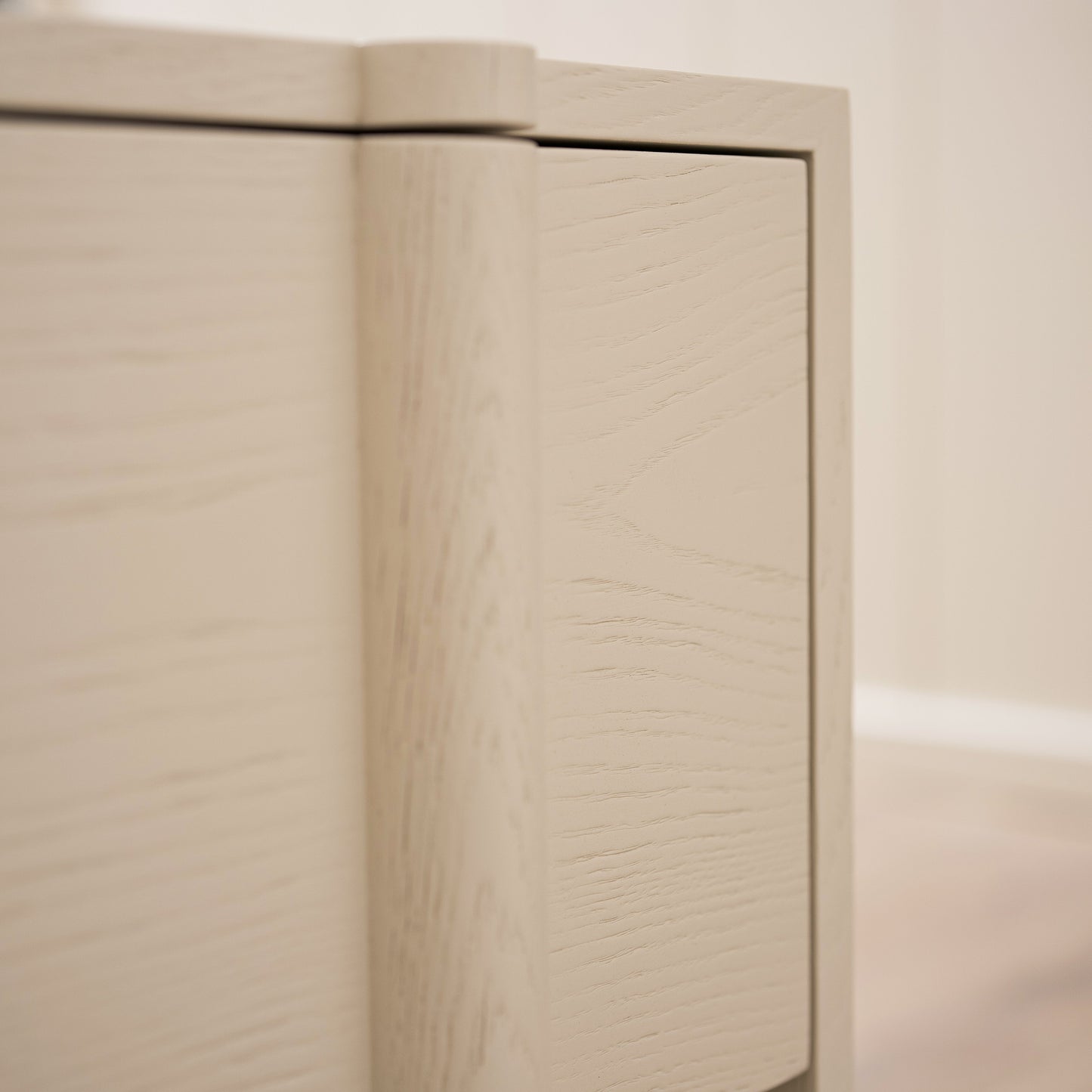 As Shown: 24"L x 20"D x 25"H | Material: Solid Ash | Finish: Wire Brushed Painted EdgeComb Grey