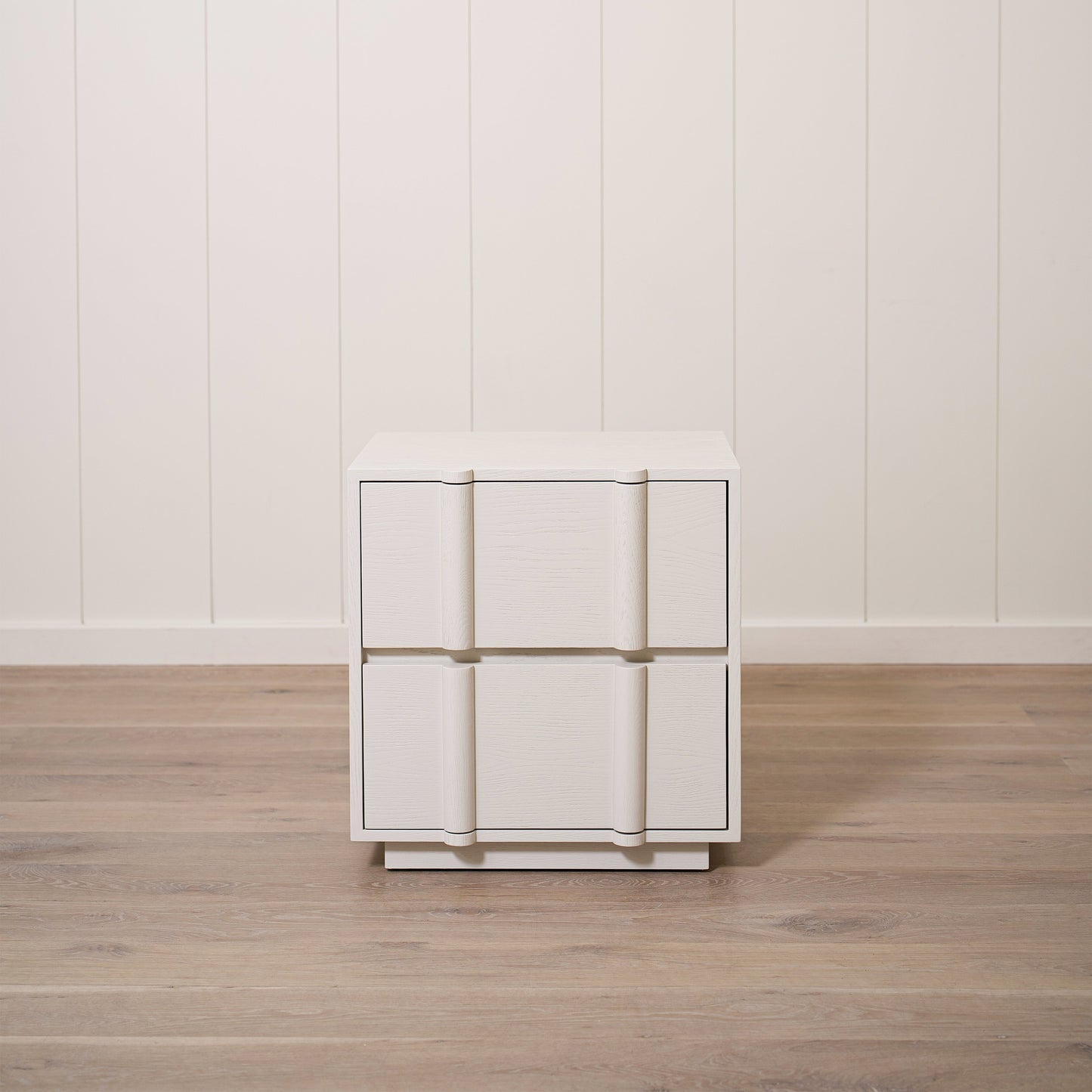 As Shown: 24"L x 20"D x 25"H | Material: Solid Ash | Finish: Wire Brushed Painted EdgeComb Grey