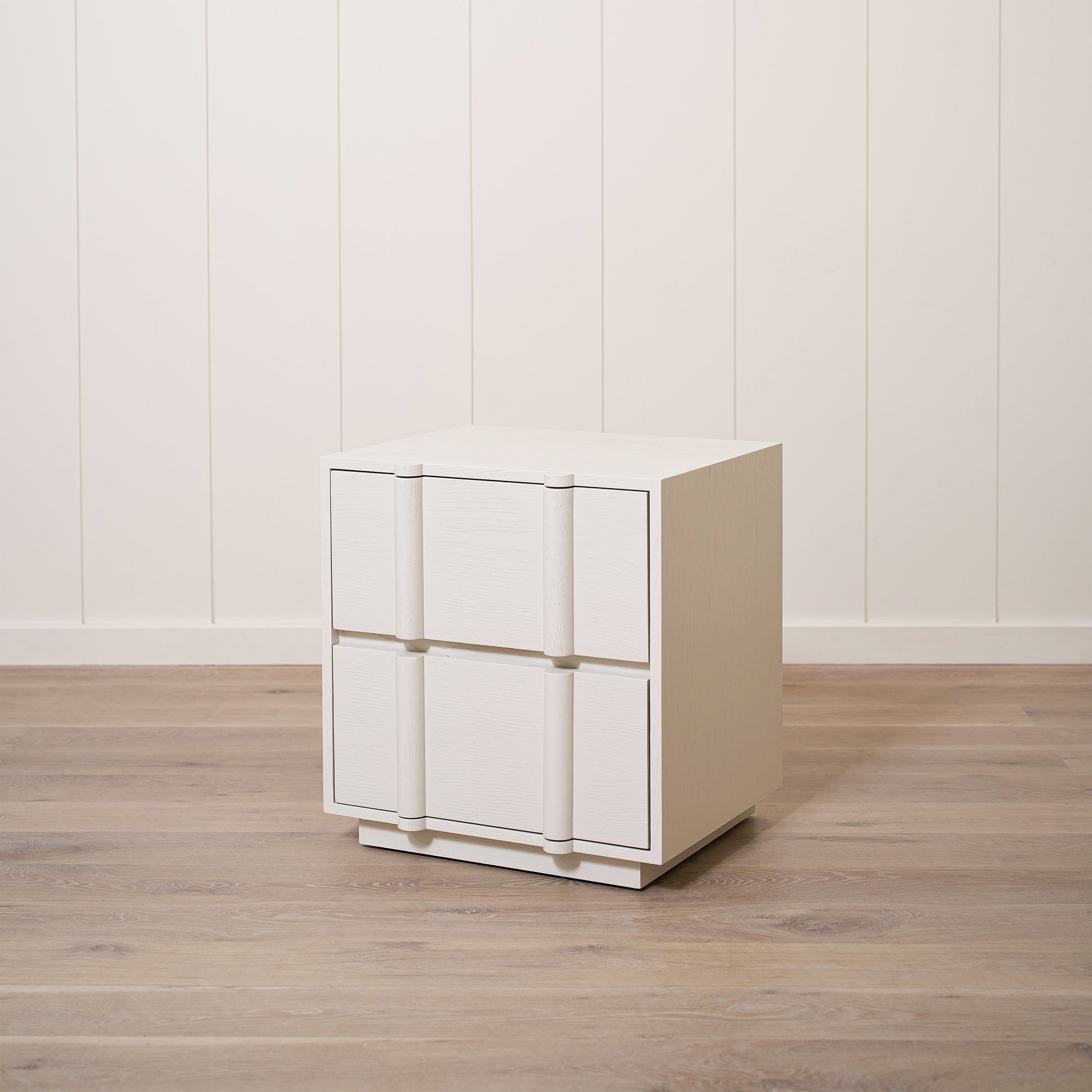 As Shown: 24"L x 20"D x 25"H | Material: Solid Ash | Finish: Wire Brushed Painted EdgeComb Grey