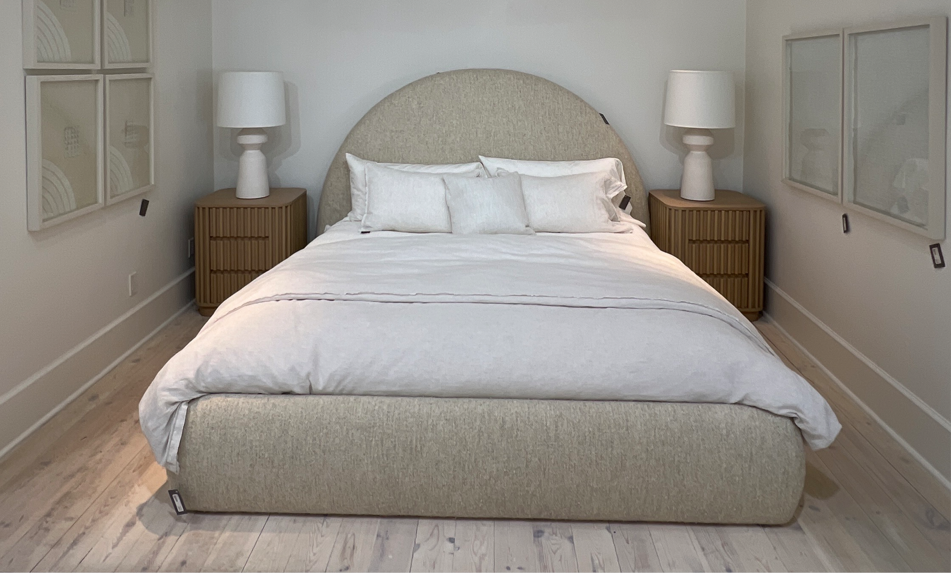 Christopher Bed No Legs Demi Bed Berber Natural