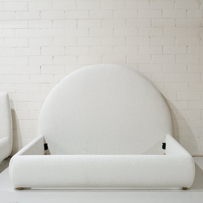 As Shown: King | Style: Upholstered | Fabric: Sheepskin White | Finish: N/A