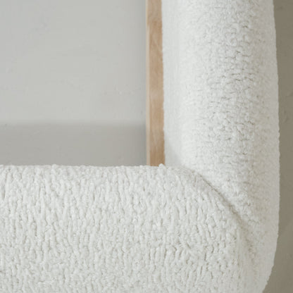 As Shown: King | Style: Upholstered | Fabric: Sheepskin White | Finish: N/A