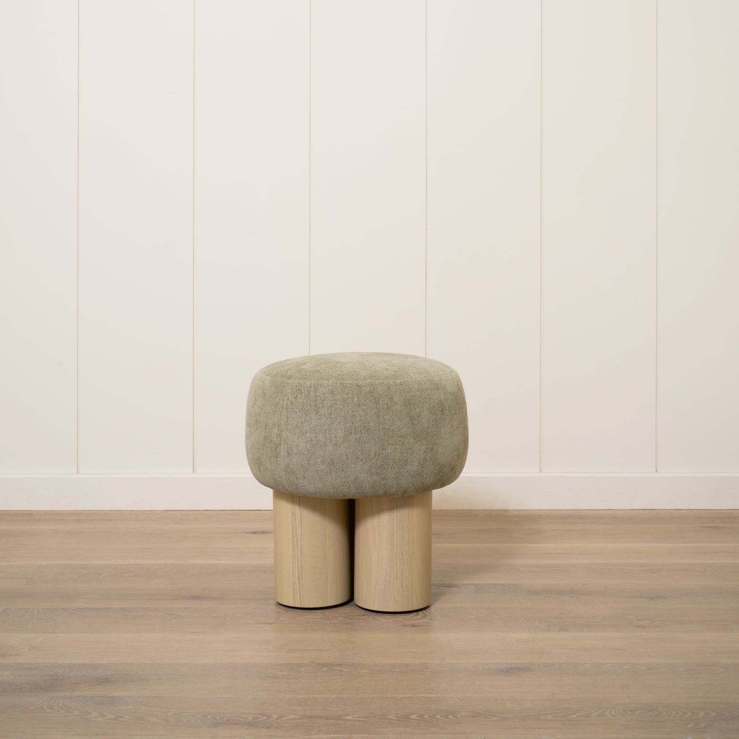 As Shown: 17"Dia x 18.5"H | Fabric: Bellamy Moss | Material: Solid & Engineered Oak | Finish: Sand