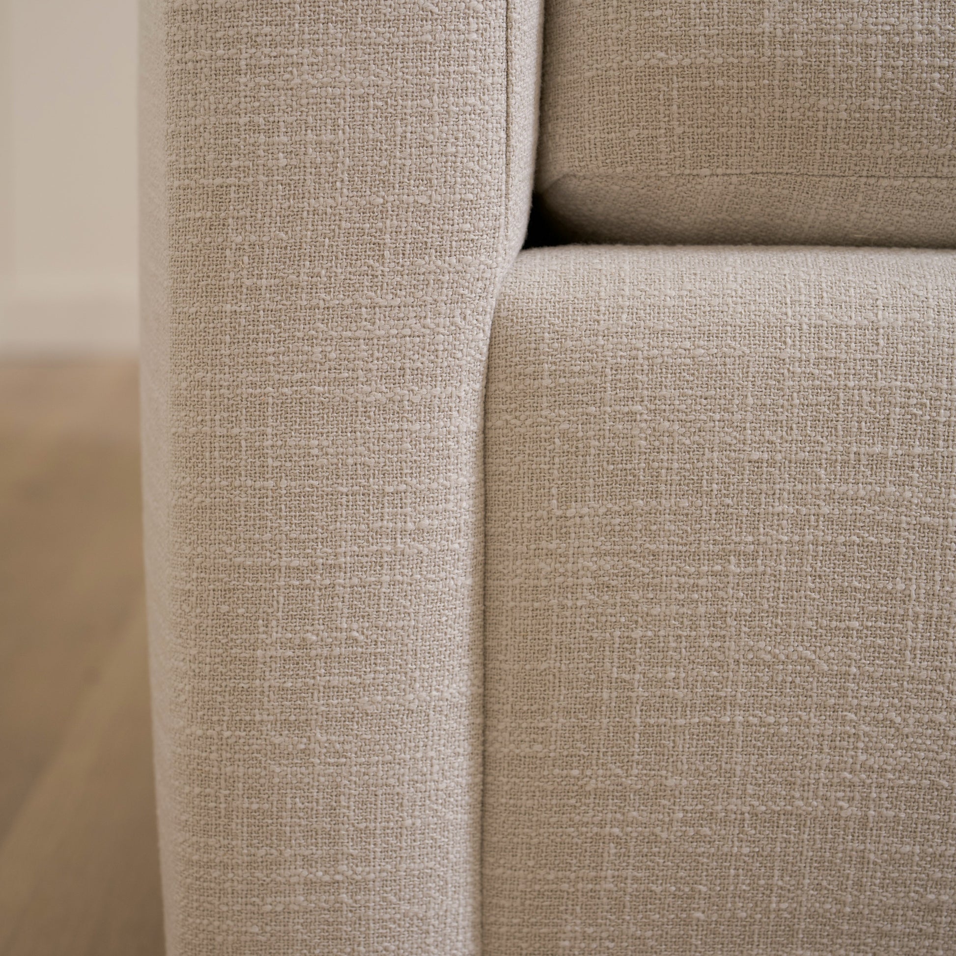 As Shown: 35"L x 39"D x 33"H | Style: Upholstered | Fabric: Banyon Oatmeal | Base: Swivel | Finish: N/A 