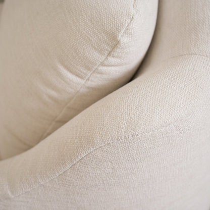 As Shown: 35"L x 39"D x 33"H | Style: Upholstered | Fabric: Rayna Frost | Base: Swivel | Finish: N/A 