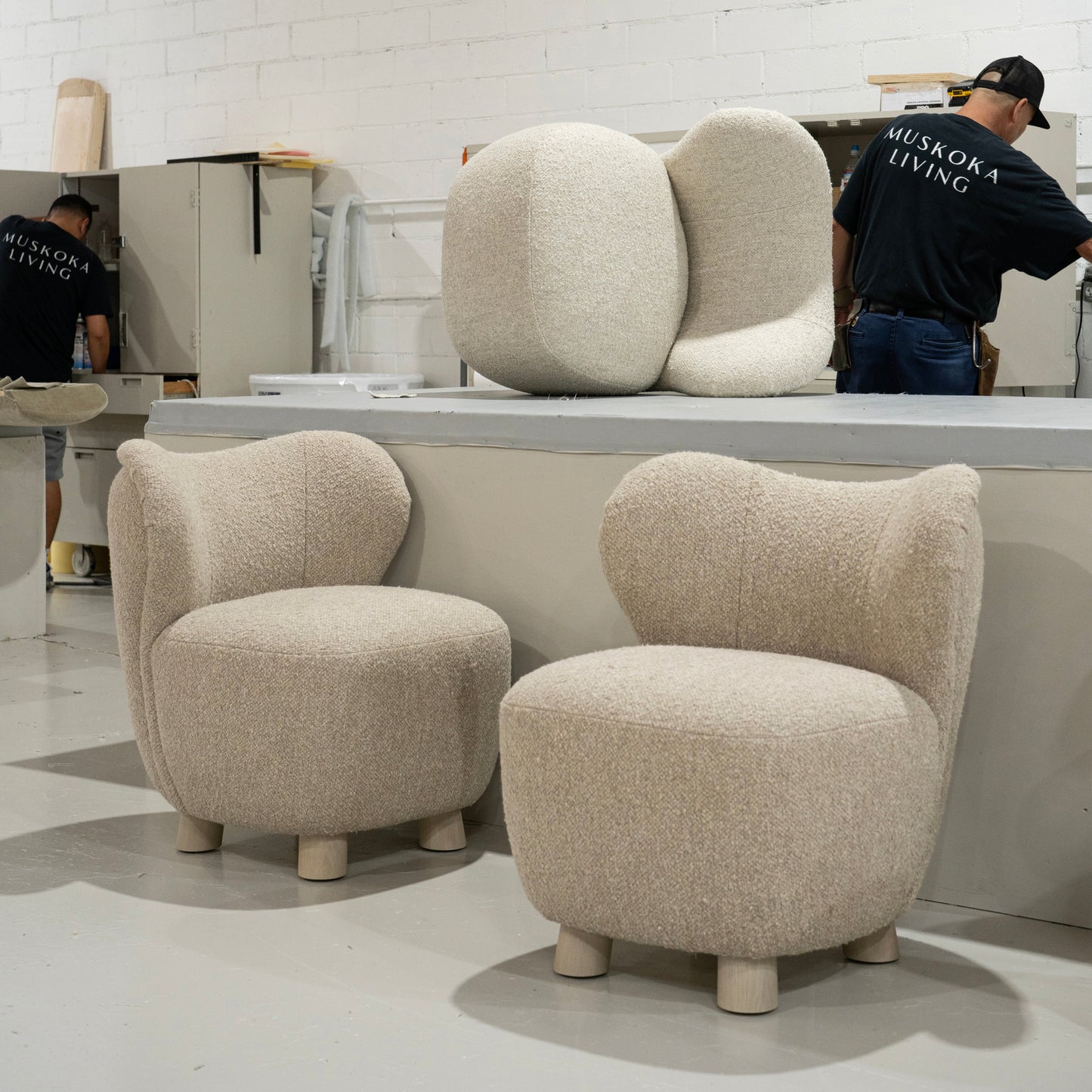 As Shown: 28"L x 29"D x 32.5"H | Style: Upholstered | Fabric: Berber Taupe | Finish: Sand