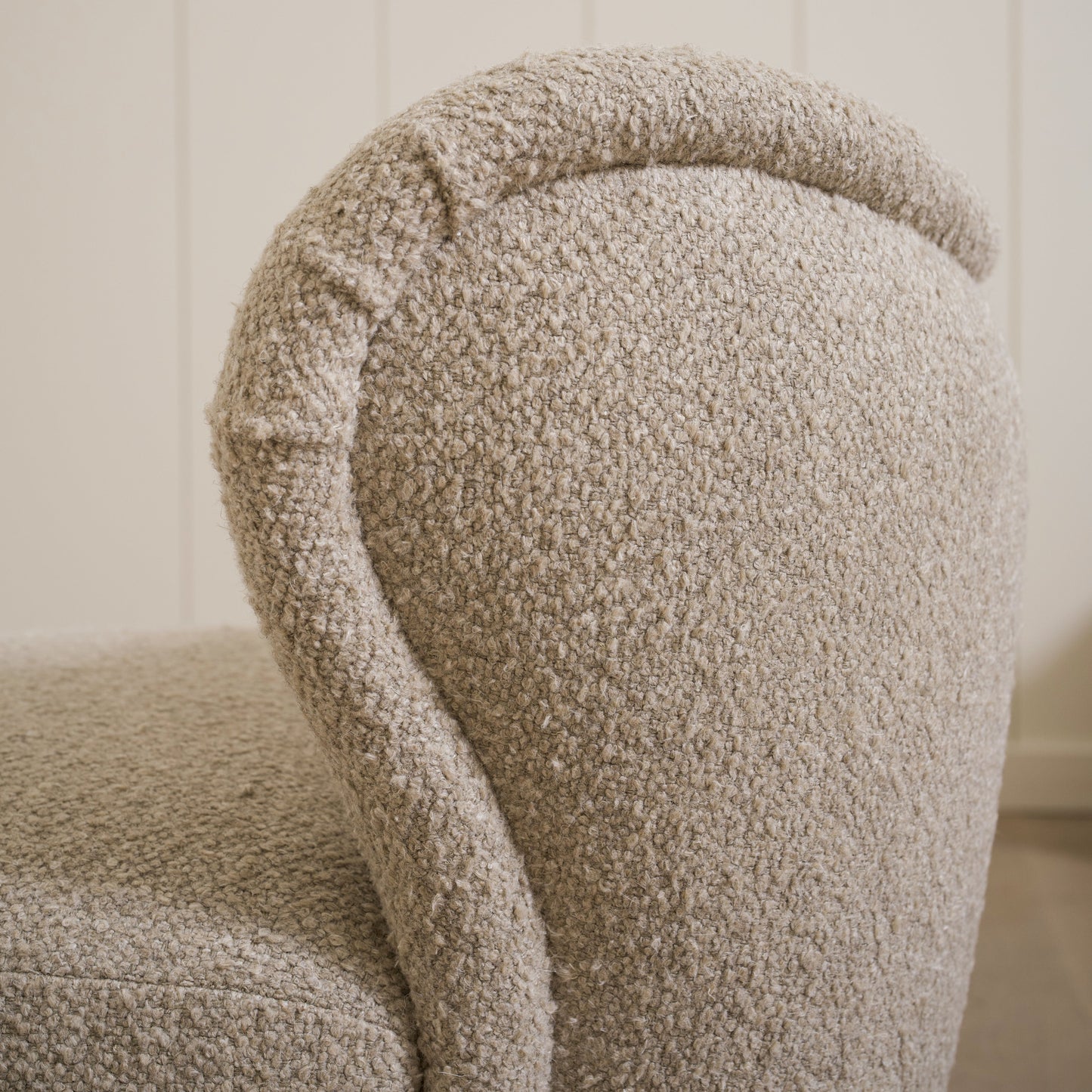 As Shown: 28"L x 29"D x 32.5"H | Style: Upholstered | Fabric: Berber Taupe | Finish: Sand