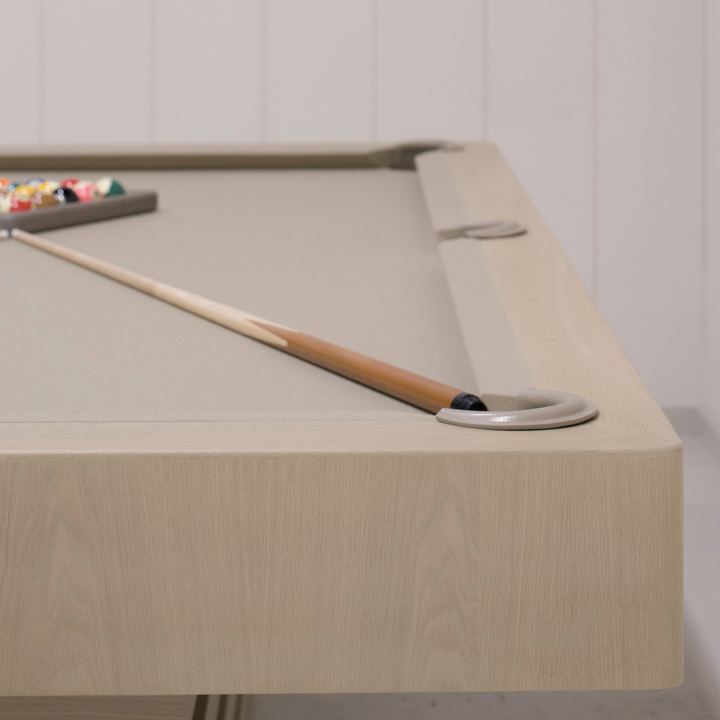 As Shown:  105‚ÄùL x 62.5‚ÄùD x 34‚ÄùH | Material: Solid and Engineered Oak | Finish: Natural & Beige Pockets