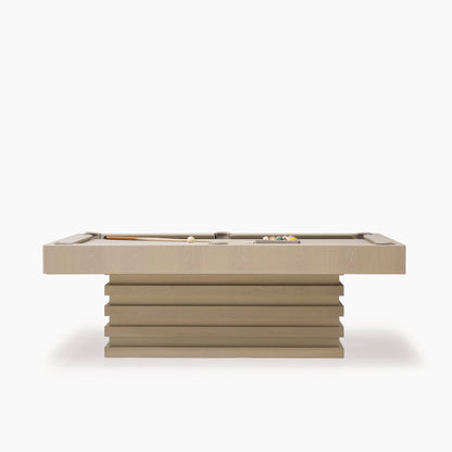 As Shown:  105‚ÄùL x 62.5‚ÄùD x 34‚ÄùH | Material: Solid and Engineered Oak | Finish: Natural & Beige Pockets