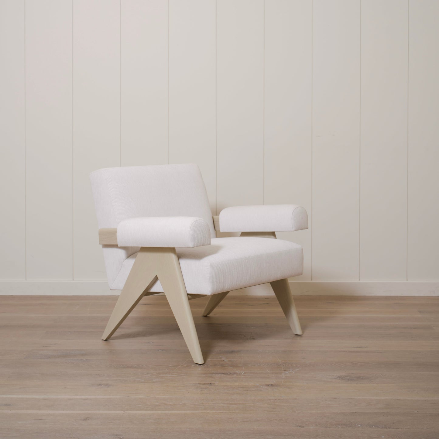 As Shown: Upholstered | Fabric: Mila Sugar | Finish: Sand