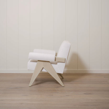 As Shown: Upholstered | Fabric: Mila Sugar | Finish: Sand