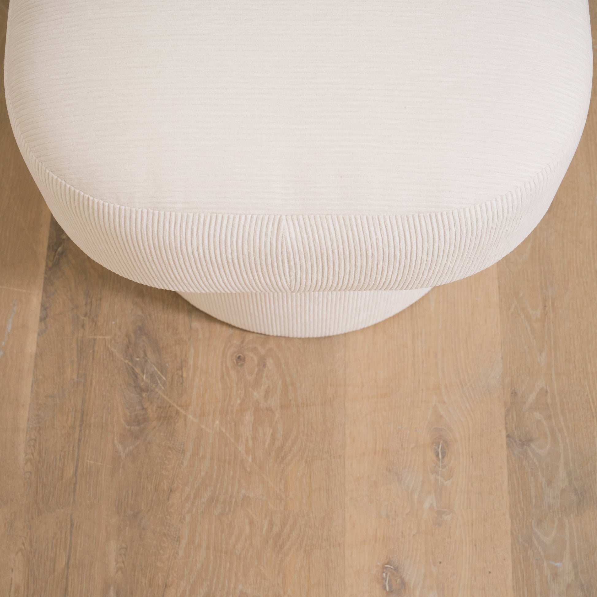 As Shown: 20"L x 20"D x 18"H | Fabric: Mila Sugar | Material: Solid & Engineered Oak | Finish: N/A