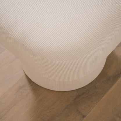 As Shown: 20"L x 20"D x 18"H | Fabric: Mila Sugar | Material: Solid & Engineered Oak | Finish: N/A