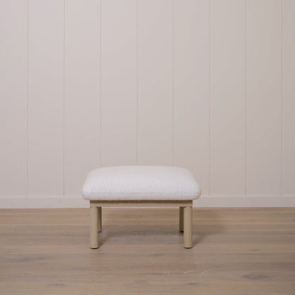 As Shown: 29"L x 22"H x 18"H | Fabric: Sheepskin White | Material: Solid & Engineered Oak | Finish: Sand