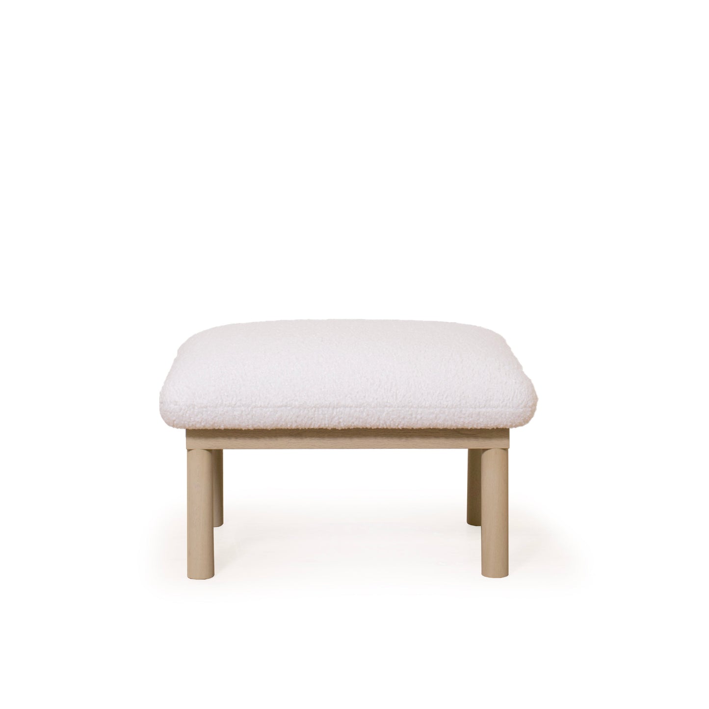 As Shown: 29"L x 22"H x 18"H | Fabric: Sheepskin White | Material: Solid & Engineered Oak | Finish: Sand