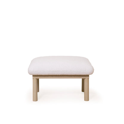 As Shown: 29"L x 22"H x 18"H | Fabric: Sheepskin White | Material: Solid & Engineered Oak | Finish: Sand