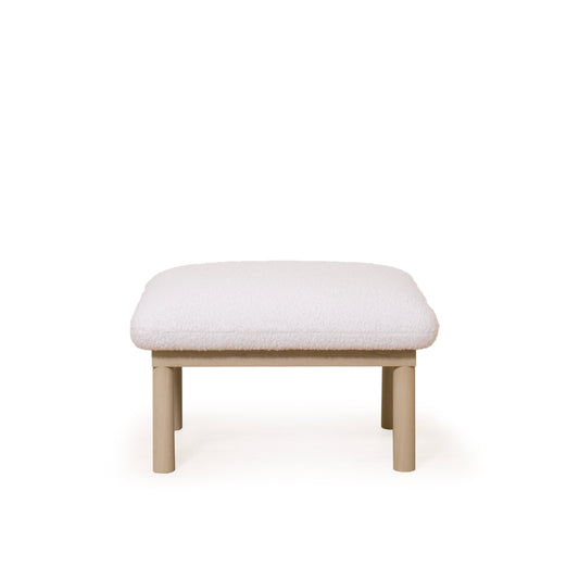 As Shown: 29"L x 22"H x 18"H | Fabric: Sheepskin White | Material: Solid & Engineered Oak | Finish: Sand