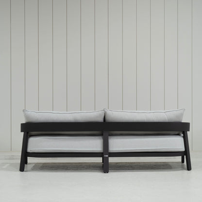 As Shown: in Vena Grey fabric.